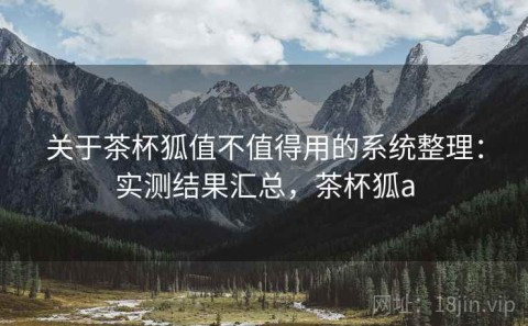 关于茶杯狐值不值得用的系统整理：实测结果汇总，茶杯狐a