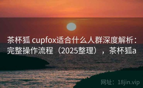 茶杯狐 cupfox适合什么人群深度解析：完整操作流程（2025整理），茶杯狐a