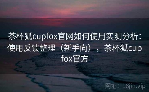 茶杯狐cupfox官网如何使用实测分析：使用反馈整理（新手向），茶杯狐cupfox官方