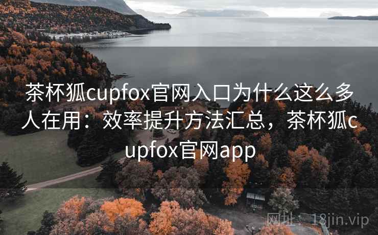 茶杯狐cupfox官网入口为什么这么多人在用：效率提升方法汇总，茶杯狐cupfox官网app
