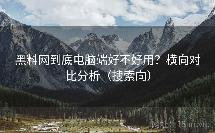 黑料网到底电脑端好不好用？横向对比分析（搜索向）